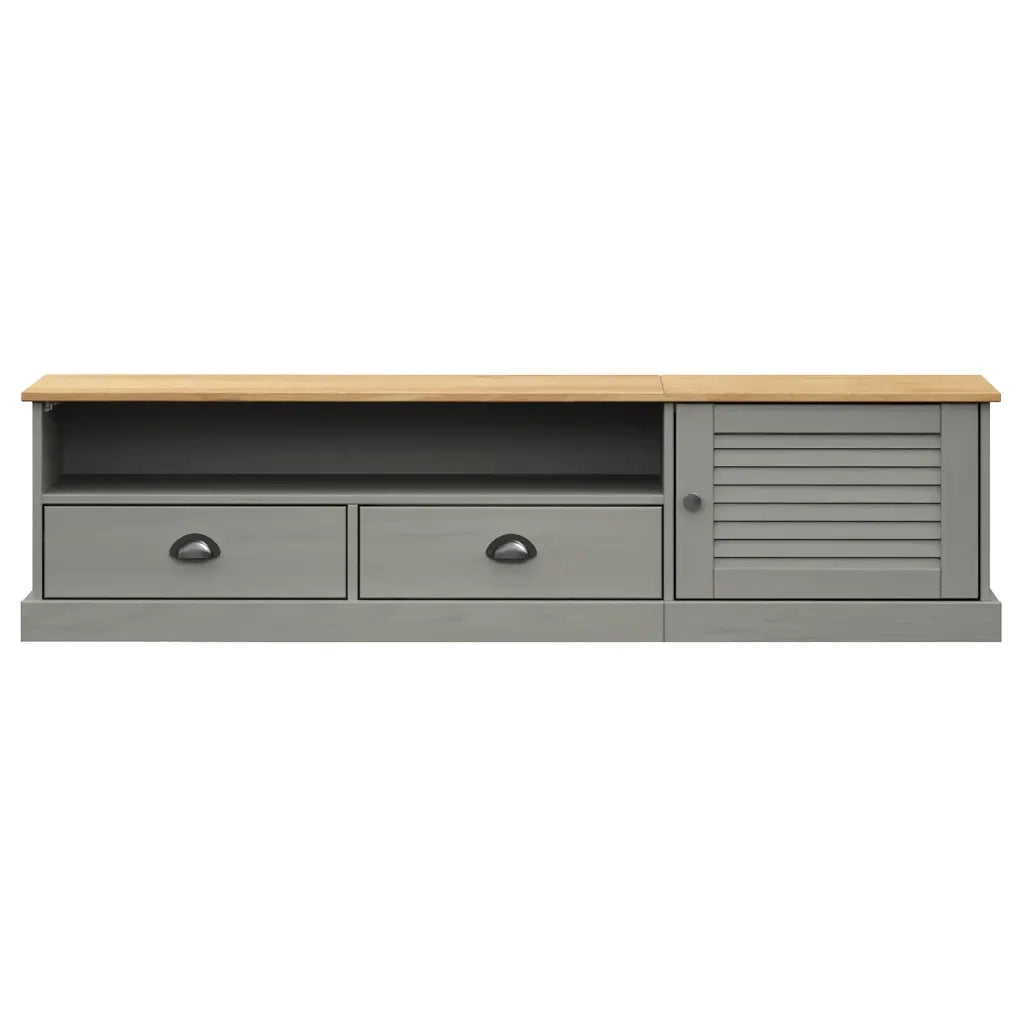 Mobile TV | Armadietto TV | Mobile Porta TV VIGO Grigio 156x40x40 cm Legno Massello di Pino