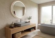 Lavabo rettangolare da appoggio senza troppo pieno in ceramica con foro rubinetto - Grigio Pietra Opaco