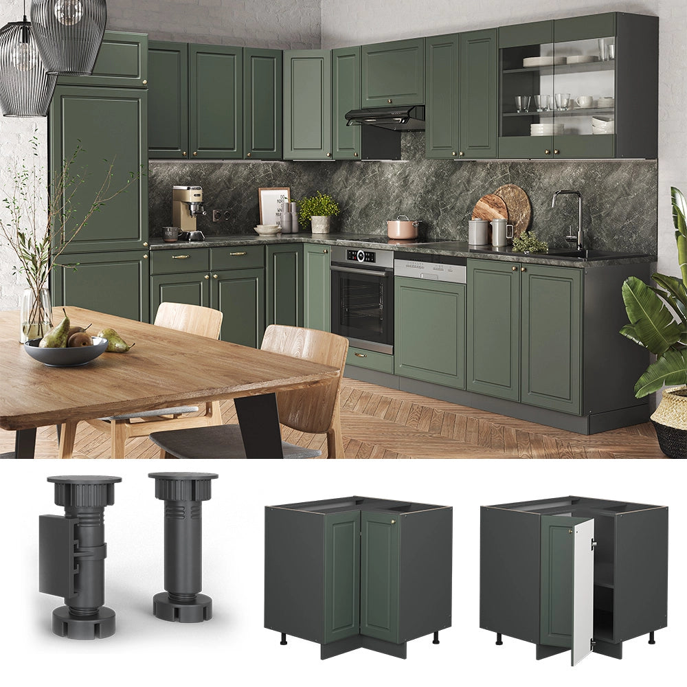 Vicco Mobile ad angolo cucina Verde-oro Country House 80.5 cm senza piano di lavoro