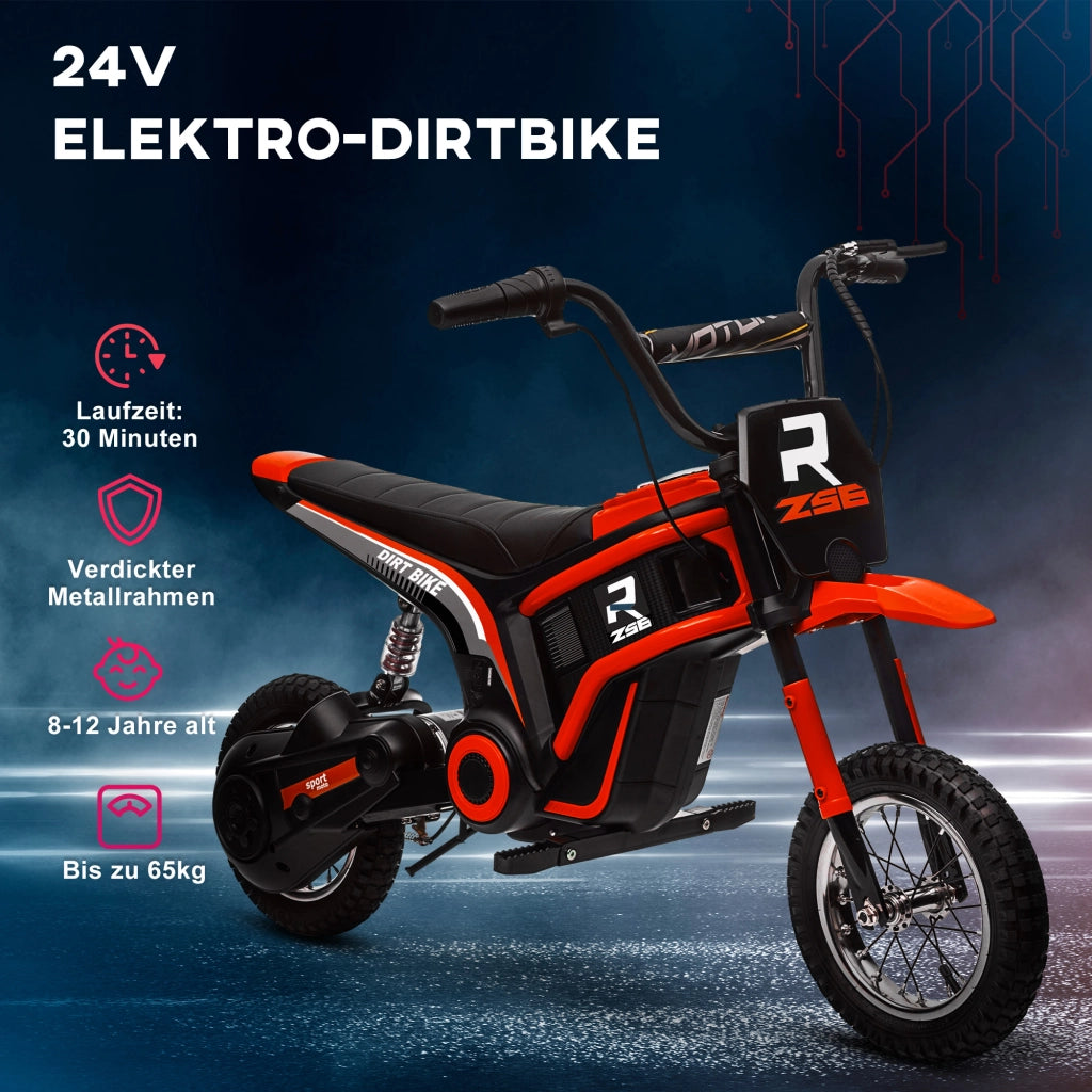 Moto Elettrica Bambini 24V con Luce e Clacson ¨C Minimal ¨C Rosso