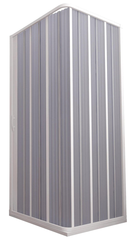 Box Doccia Angolare 1 Anta a Soffietto in PVC Apertura Laterale H185 cm Dorini Bianco 80x80 cm