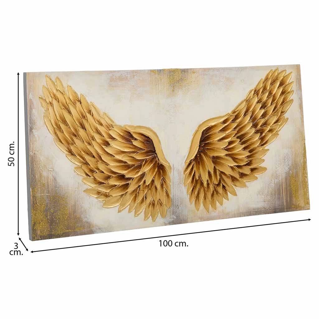 Quadro dipinto a mano con rilievo oro 50x100x3h