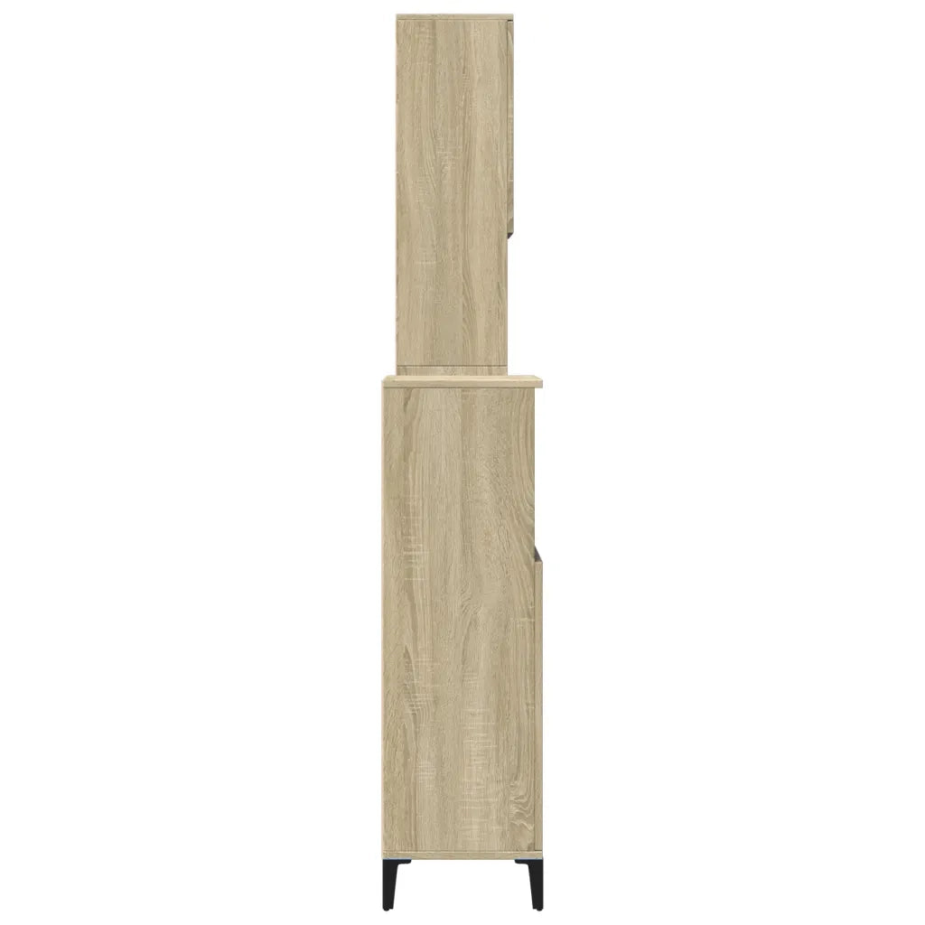 Set Mobili da Bagno 3 pz Rovere Sonoma in Legno Multistrato