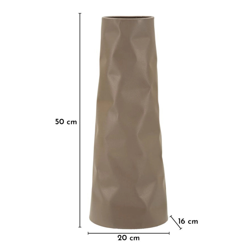 Vaso Decorativo VKH1015, Beige, Metallo, 16x20x50 cm