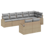 Set Divano da Giardino 8 pcs Beige e Grigio Chiaro polyrattan 3354759