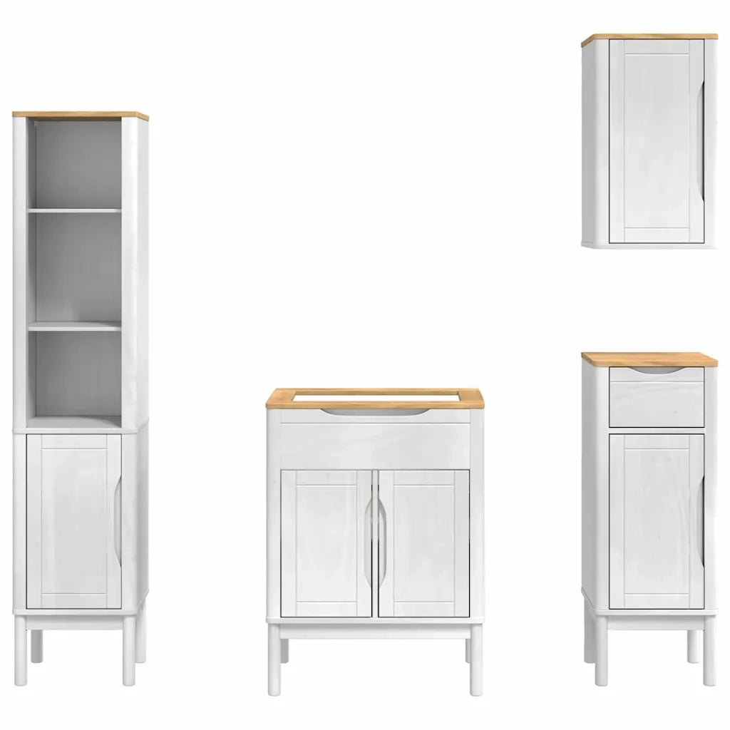 Set di mobili per il bagno con cassetto FLORO 4 pcs Bianco