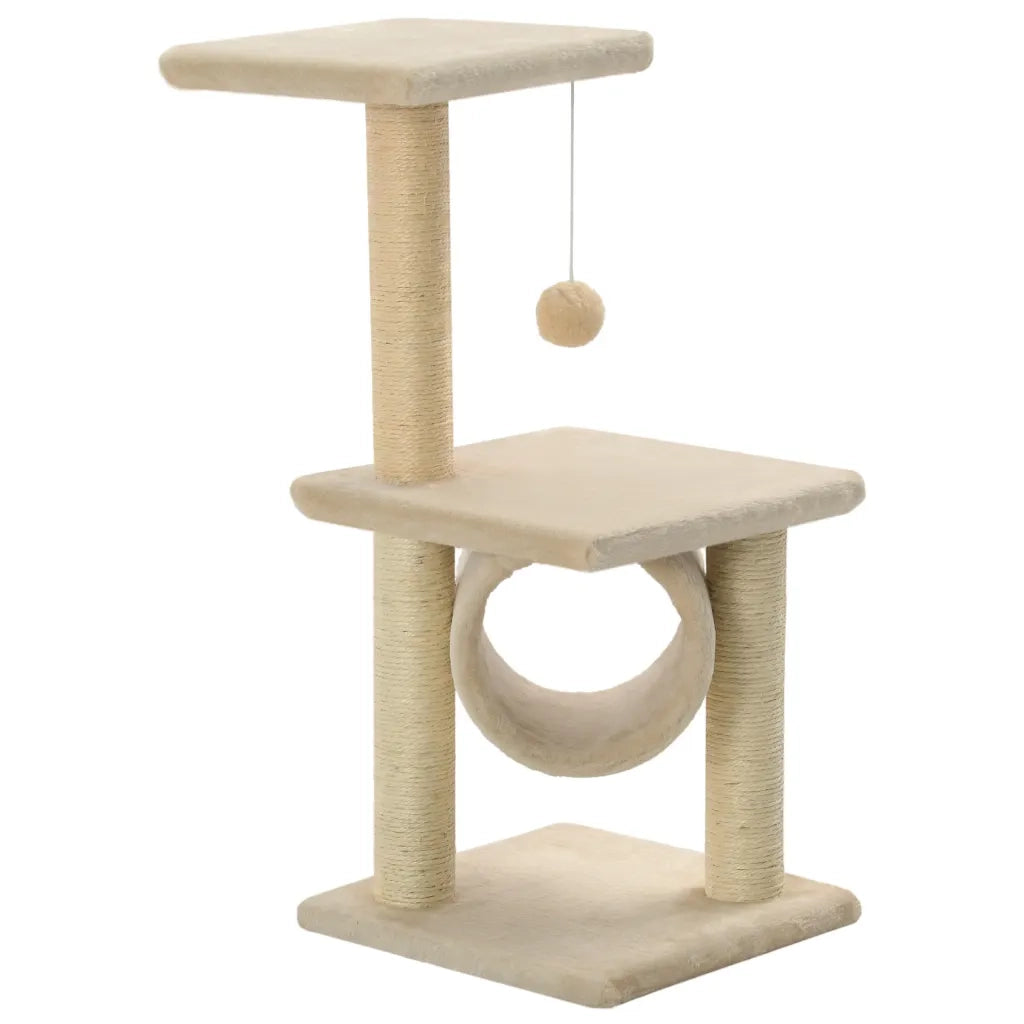 Albero per Gatti con Tiragraffi Sisal 65 cm Beige CFW5565579