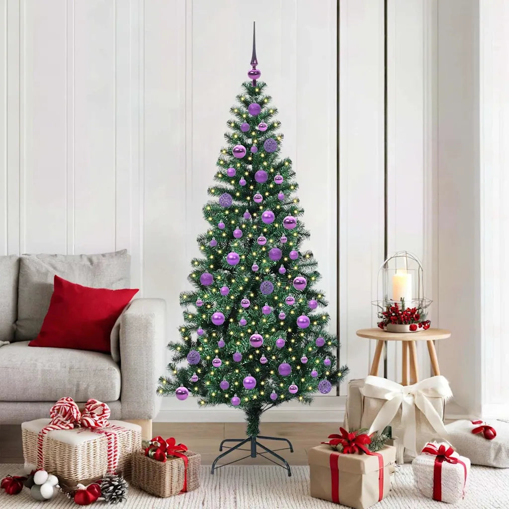 Albero di Natale | Decorazioni natalizie artificiale con luci integrate Verde 180 cm
