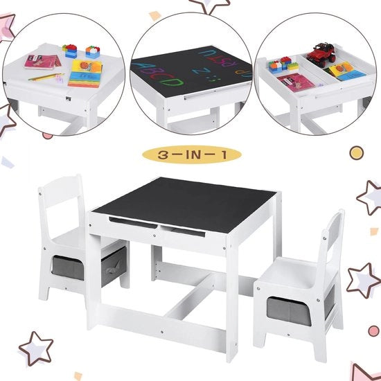 Casa Bambini Tavolo per Bambini e 2 Sedie con Ripiano - Tavolo di Gioco / Ufficio per Bambini / Mobili per Bambini - per Bambini in Età Prescolare, Scuola dell'Infanzia e Bambini - MDF - Bianco

Modello: 
Dimensioni: 
Peso: 
Materiali: MDF 
Colore: Bianco