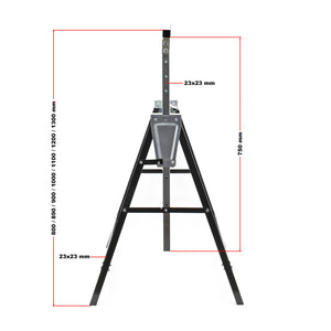 2x Cavalletti per ponteggi Telescopici Richiudibili Altezza regolabile 80-130cm Max 200kg Cantiere
