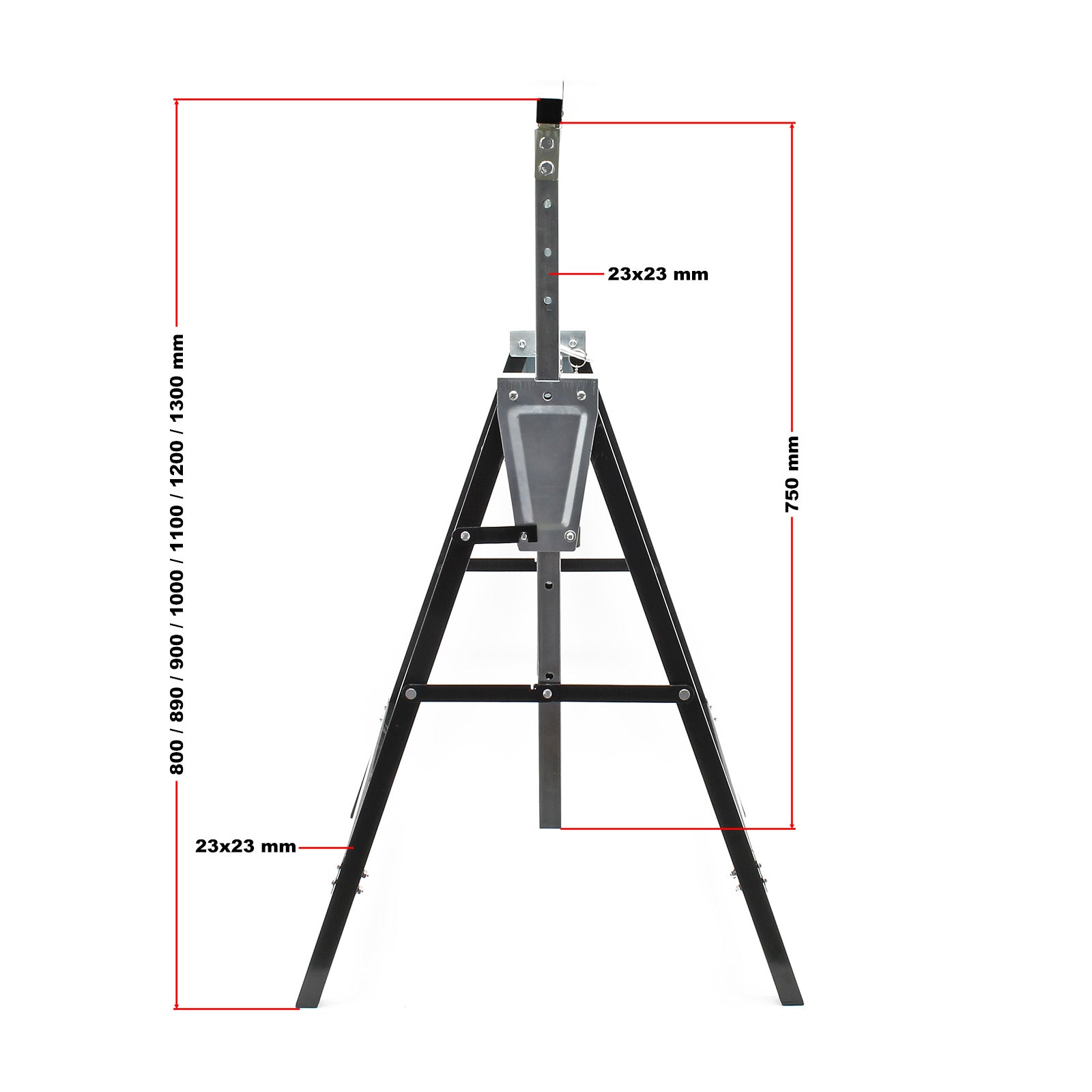 2x Cavalletti per ponteggi Telescopici Richiudibili Altezza regolabile 80-130cm Max 200kg Cantiere
