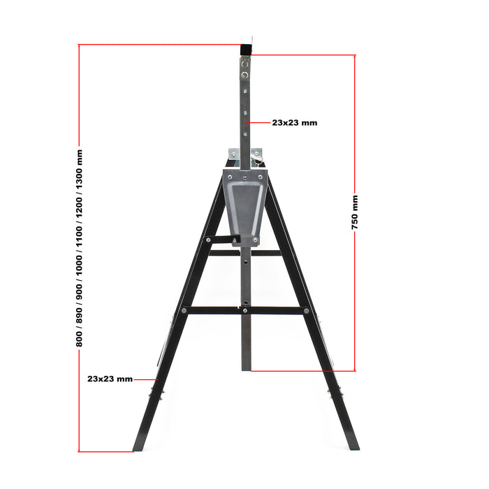 2x Cavalletti per ponteggi Telescopici Richiudibili Altezza regolabile 80-130cm Max 200kg Cantiere