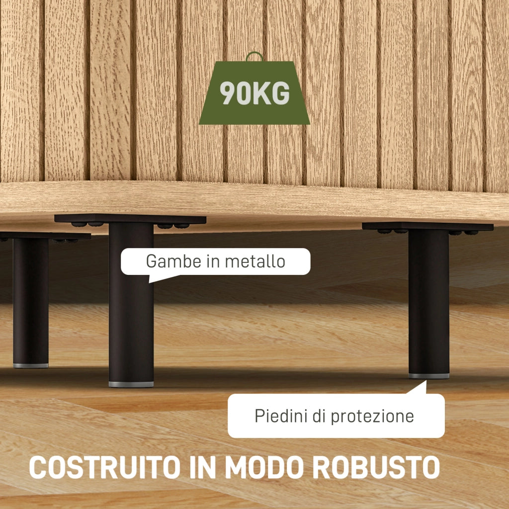 Set 2 Comodini in stile Nordico con Ripiano a 2 Livelli, in Legno e Acciaio, 48x40x48 cm, Nero e Rovere
