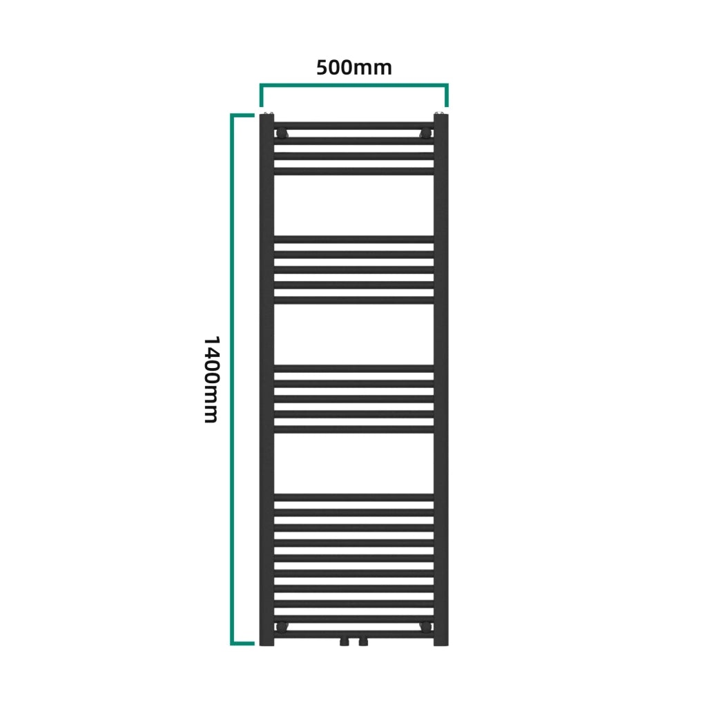 Radiatore scaldasalviette per il riscaldamento del bagno 140 x 50 cm acciaio nero 03_0010422