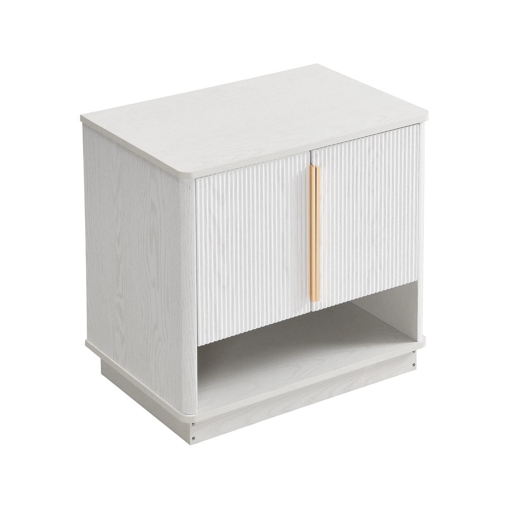 Scarpiera Moderna Bianca ¨C MINIMAL ¨C 2 Ante, Ripiano Aperto, Legno, 60x40x61 cm