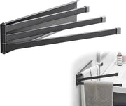 Sostegno per asciugamani - asciugamani appeso - senza perforazione - fissaggio al muro con tre bracci girevoli - 180° girevole - adatto per cucina e bagno - grigio