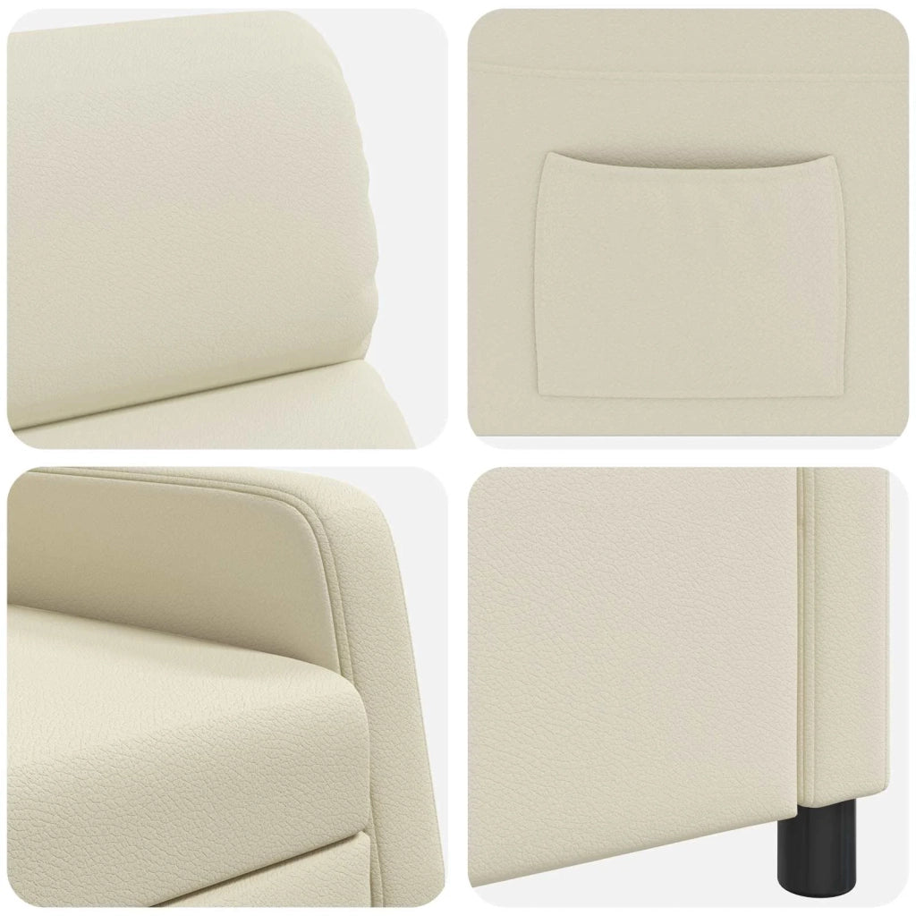 Divano Sedia-Poltrona reclinabile Crema Similpelle 353831