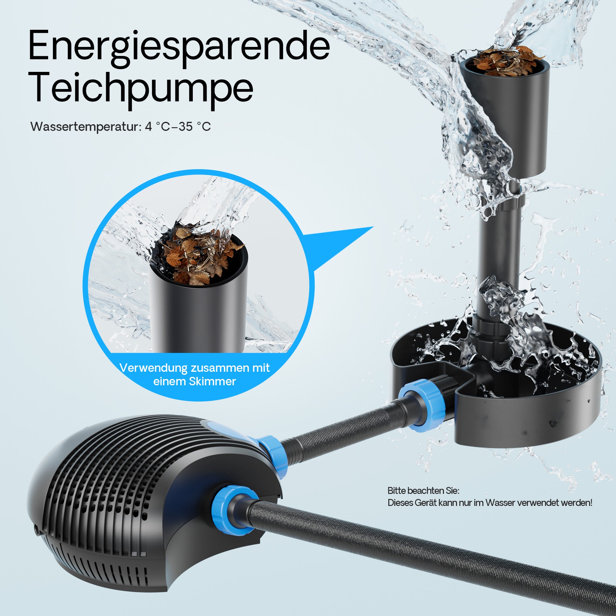 CTF-1200B SuperECO Pompa laghetto e ruscello 12000l/h 100W per circolazione acqua