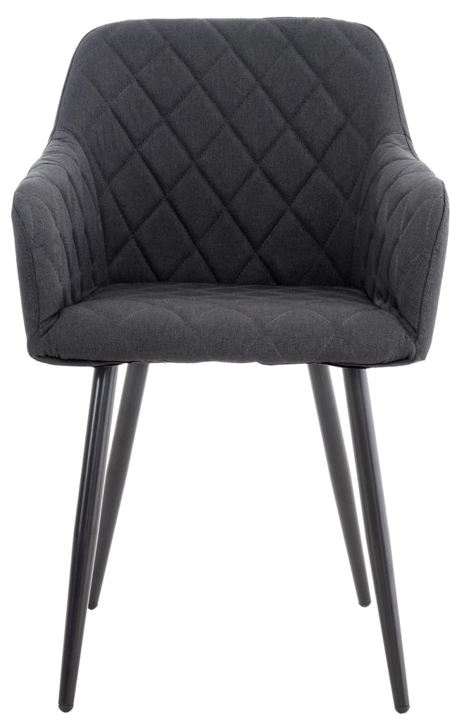 Set di 2 sedie da pranzo Shila nero,Tessuto