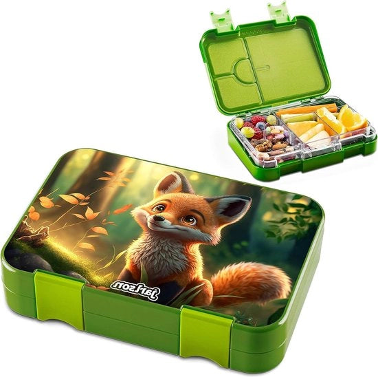 Bentobox per bambini a sei compartimenti senza liquidi - per asilo e scuola - snack box per bambini (set di 1)
