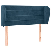 Testiera | Testata ad Orecchio Blu Scuro 83x23x78/88 cm in Velluto
