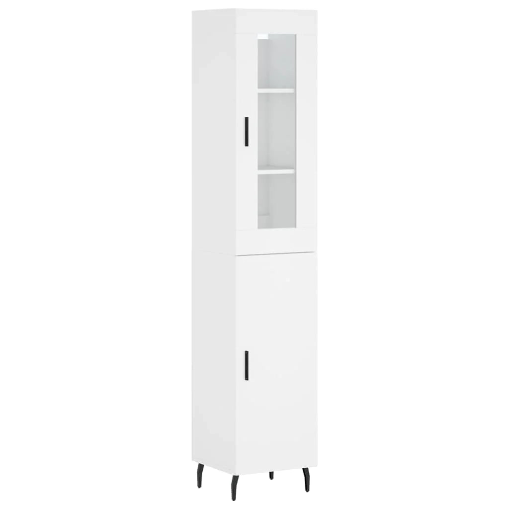 Buffet credenza cassettiera armadio mobile contenitore organizer cucina soggiorno salotto alto 34,5 x 34 x 180 cm legno ingegnerizzato bianco 02_0032427