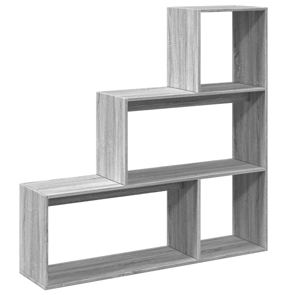 Libreria Divisorio 3Piani Grigio Sonoma 123x29x123cm Truciolato 857990