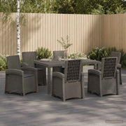 Set da Pranzo per Giardino 7 pz Grigio chiaro e Antracite PP 3430148