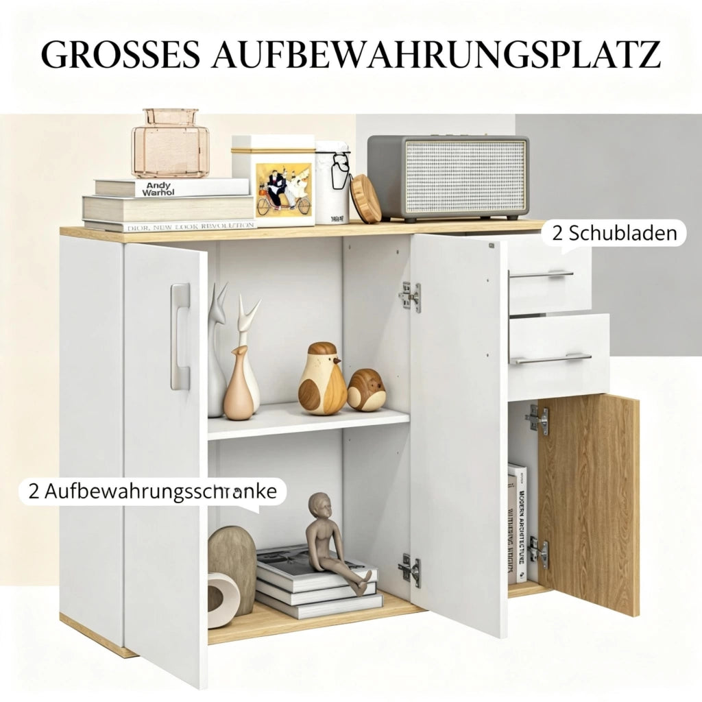 Credenza versatile, mobile contenitore salvaspazio, semplice cassettiera, mobile robusto (solo con mobile contenitore)