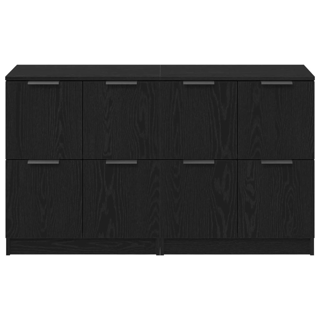 Credenza 2 pcs Rovere Nero 60 x 30 x 70 cm Legno multistrato 3333073