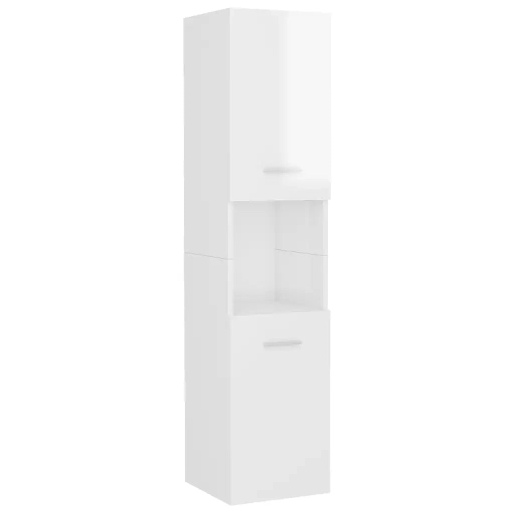 Armadio da Bagno Bianco Lucido 30x30x130 cm in Truciolato cod mxl 13277