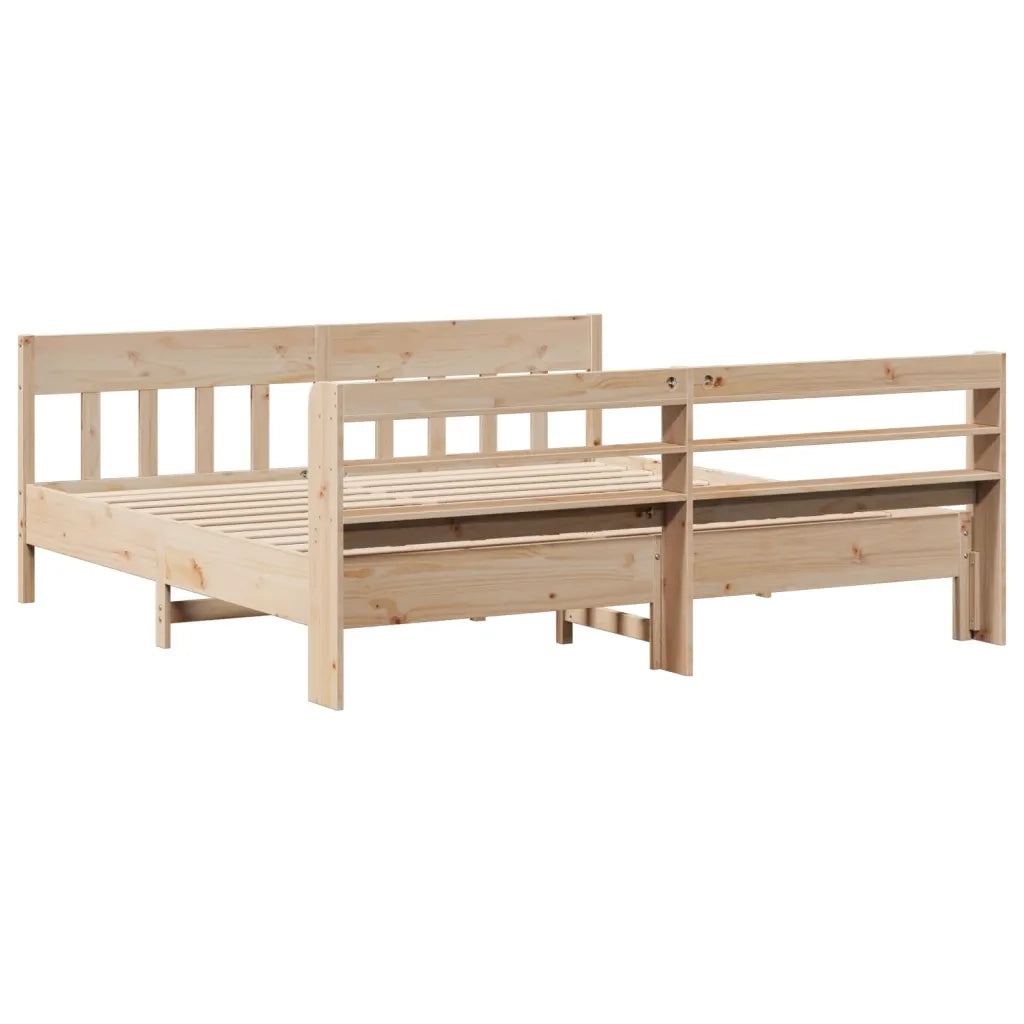 Letto senza Materasso 200x200 cm in Legno Massello di Pino
