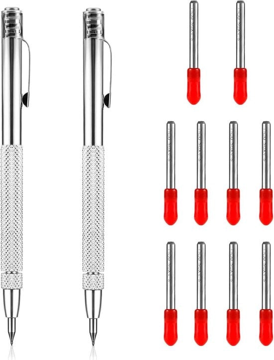 Kit di Raschiatura e Etichettatura con Magnet, Penna a Sfera e Diversi Tipi - Vetro, Acciaio Inossidabile, Ceramica, Metallo - 2 Pezzi