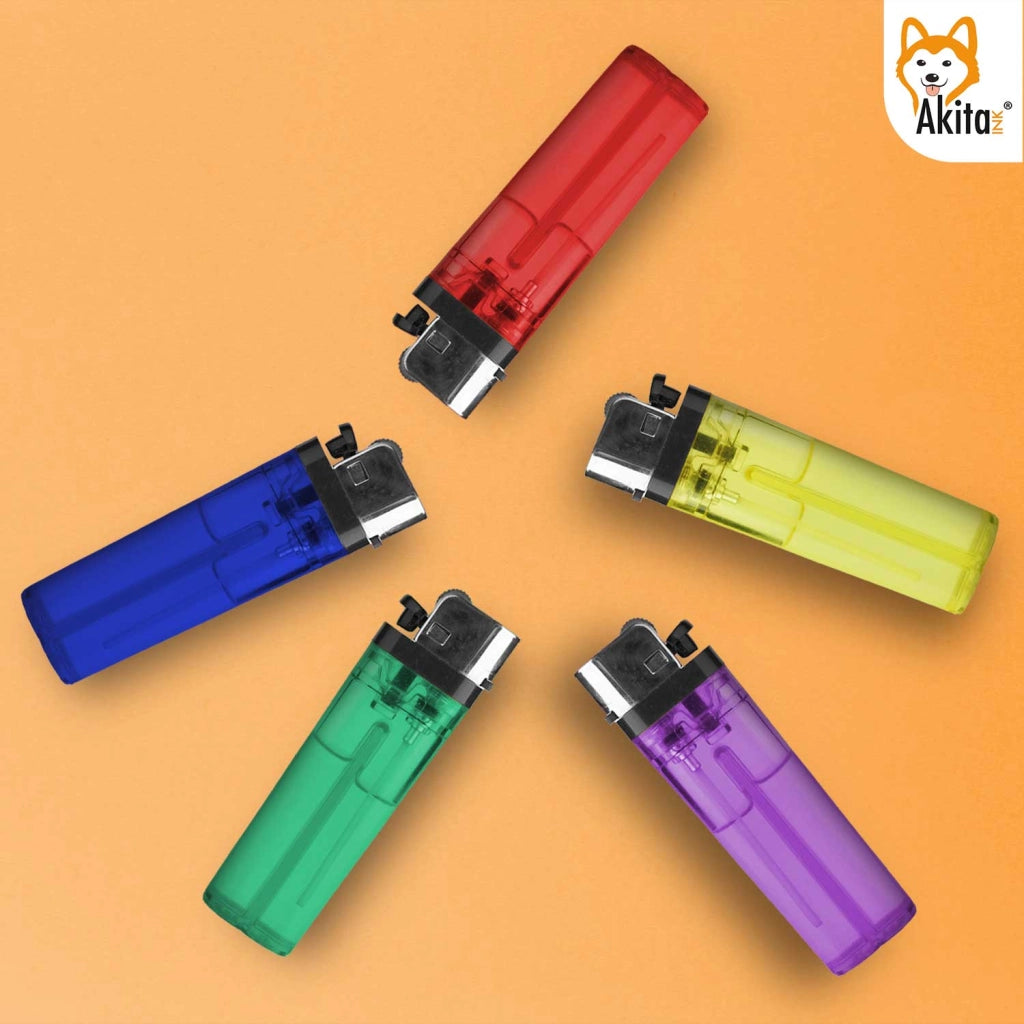 Akitaink Set 30 Accendini Gas Plastica Colorati a Pietrina