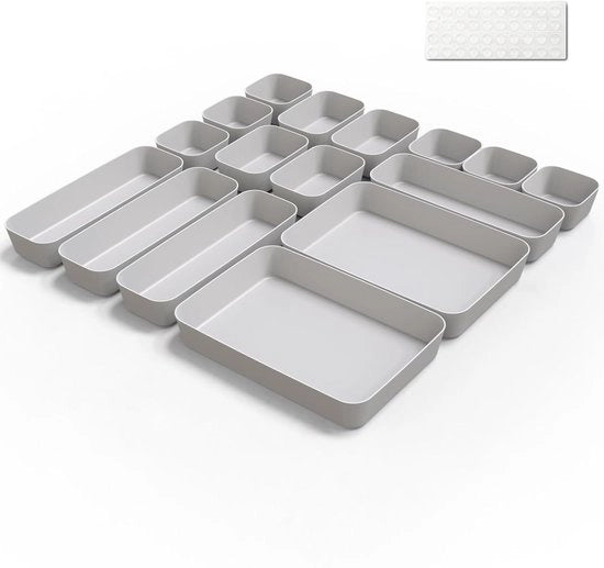 Organizzatore di carrello - sistema di archiviazione multifunzionale - set da 16 - plastica BPA libera