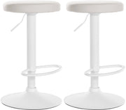 Set di 2 sgabelli da bar Ponte in similpelle bianco,Metallo bianco opaco