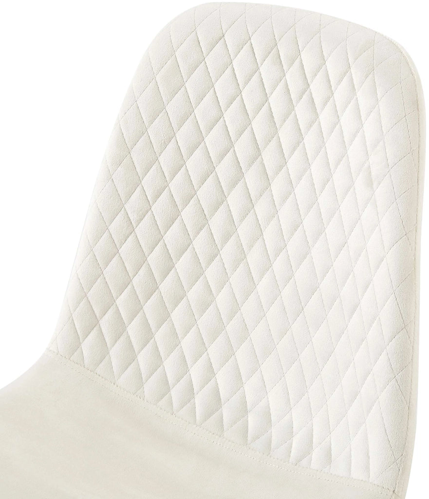 Sedia Giverny con cuciture decorative Velluto,bianco crema