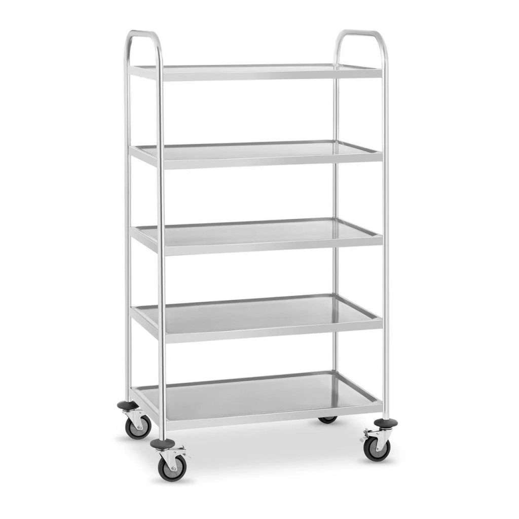 Carrello di servizio in acciaio inox - 5 ripiani - fino a 250 kg 14_0000950