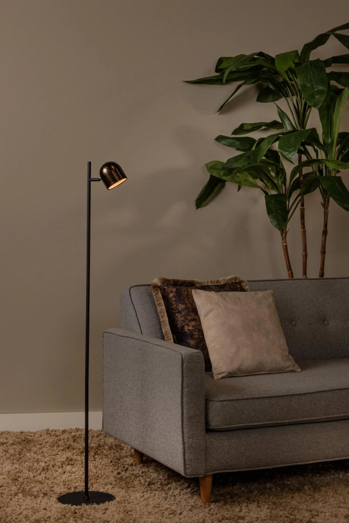 Lampada da terra SKANSKA LED IP44 caffè nero Lucide