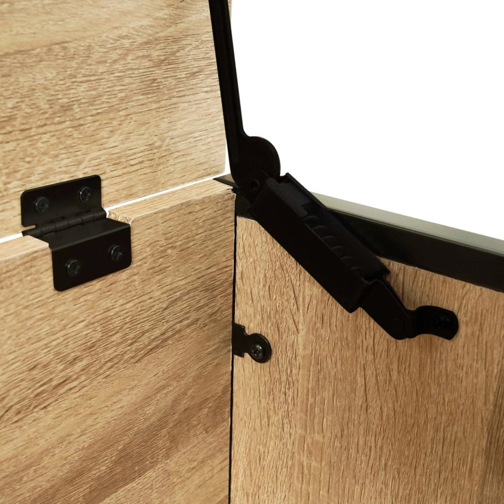 Detroit baúl 100 cm Madera y Negro diseño Industrial