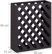 Portaombrelli grande rettangolare di design in acciaio nero 13_0002211_2