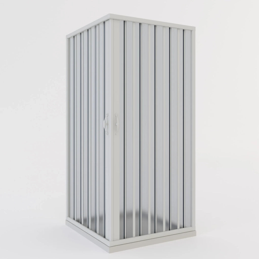 Box doccia a soffietto in PVC 80x80 cm H 185 mod. Aster con apertura centrale