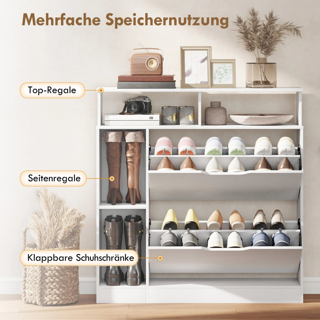Armadio porta scarpe con 2 ante ¨C zephmum ¨C bianco 89x25x92 cm