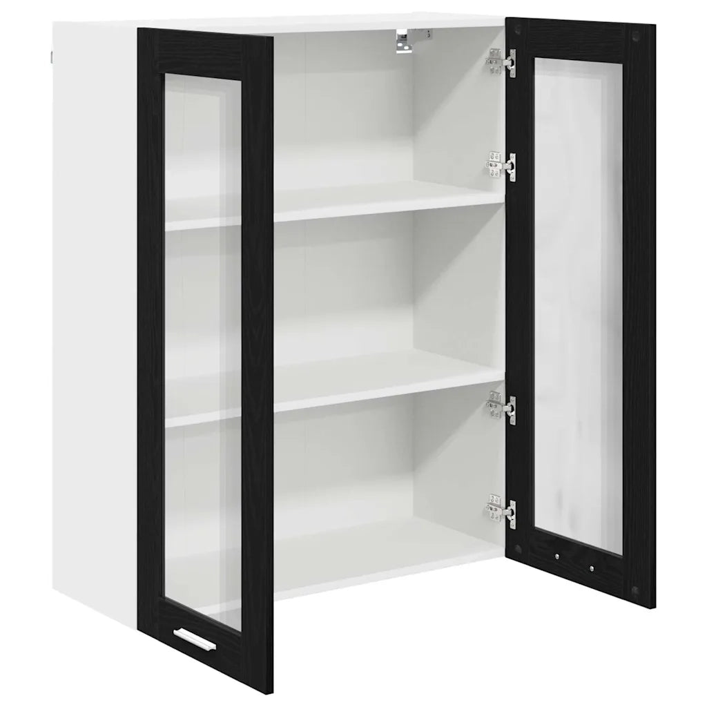 Mobile contenitore rettangolare a parete design moderno 80 x 31 x 100 cm legno composito nero 02_0053434