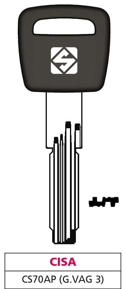 Silca CHIAVE PUNZONATA OTTONE CS70AP (G. VAG 3) CISA 5.00 pz