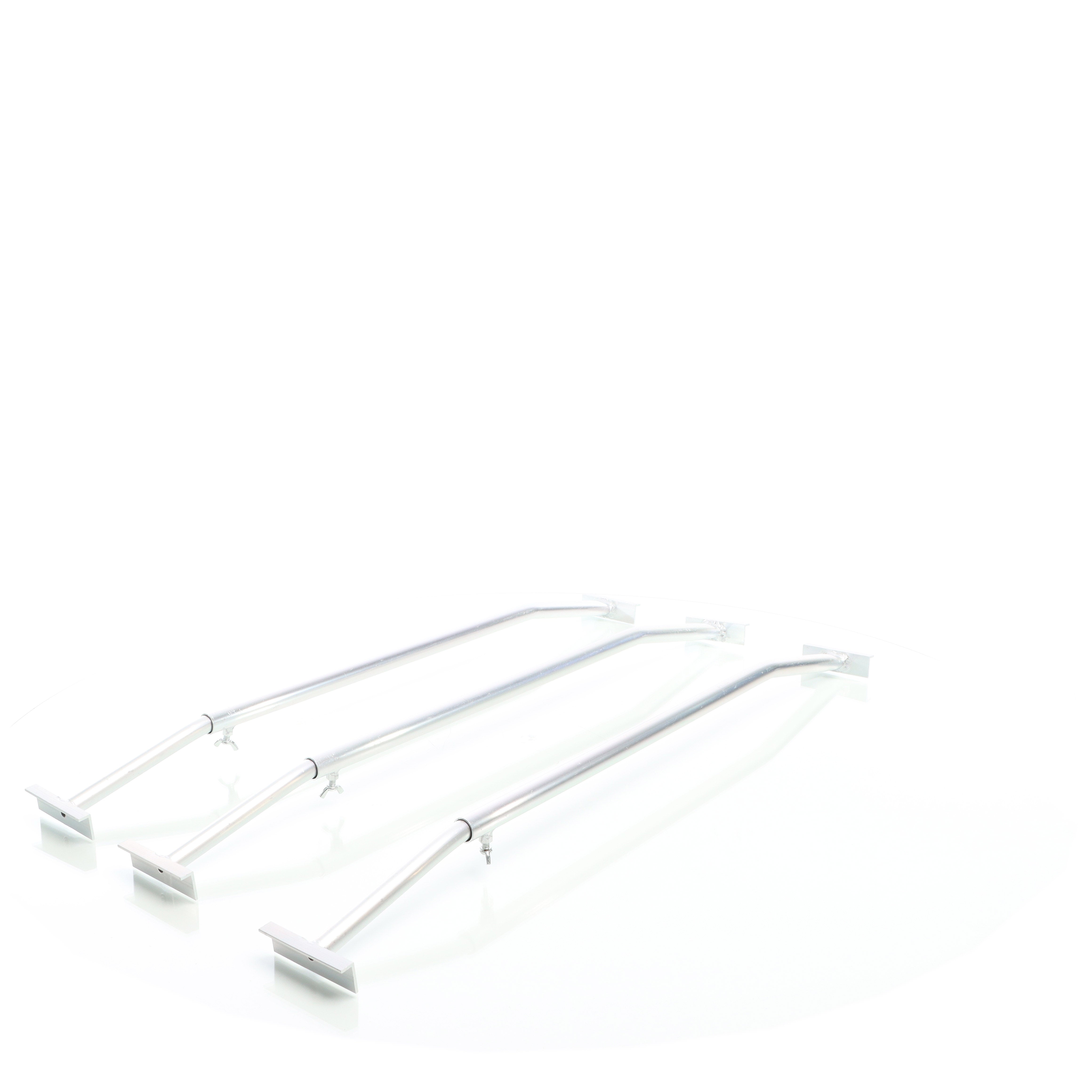 Staffe telo per rimorchi leggeri e carrelli appendice, 3 barre allungabili 100-145cm, in alluminio