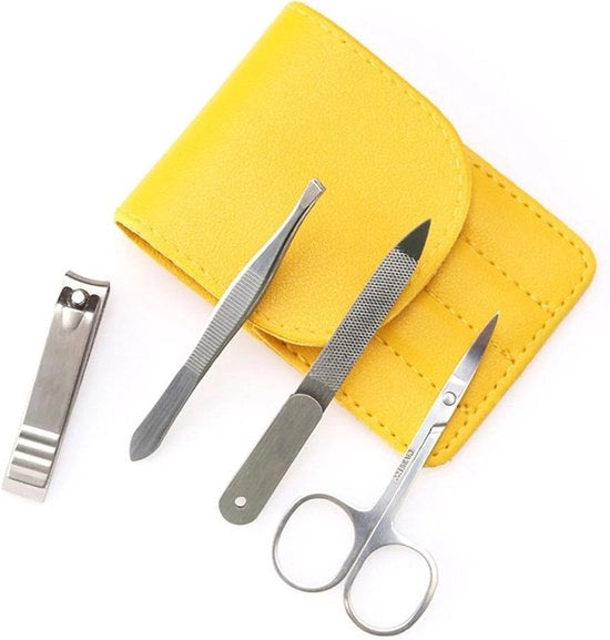 Set di forbici per unghie in acciaio inossidabile - 4 pezzi con set di manicure e pedicure - ideale per viaggi - adatto per uomini e donne
