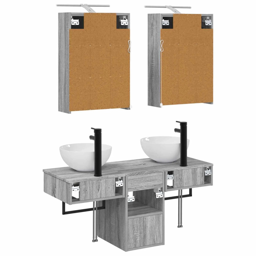 Set di Armadi da Bagno 5 pcs Sonoma grigio 43 x 16 x 62,5 cm 3406284