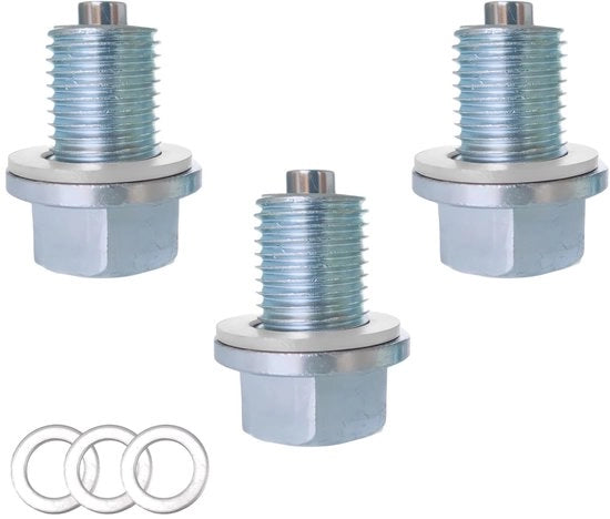 Olio Sfuggente Magnetico M14 x 1,5 - Afdichtring - Per Auto/Auto da Guerra/Motorcycle - In Acciaio A3 Duraturo - 3 Pezzi - Valvola di Sfuggita
