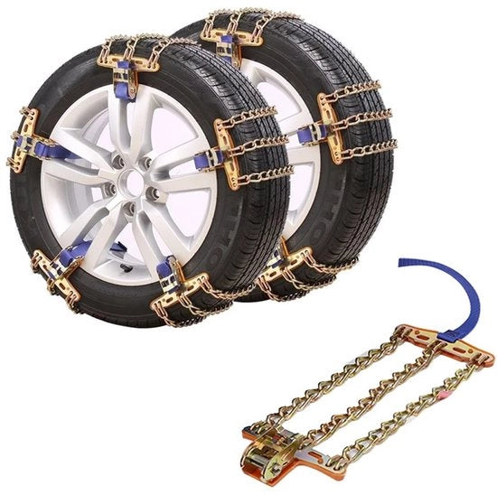 Catenaccio Antislip Universale per Pneumatici 205-225 mm - Acciaio Resistente - 1 Pezzo - Adatto per Ghiaccio/Nevicata - Cinghia Antighiaccio
